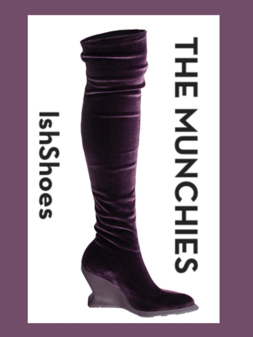 *NEW!* Fluevog 2017 IshShoes THE MUNCHIES Boots, Purple Velvet, Size 9 (runs sm)